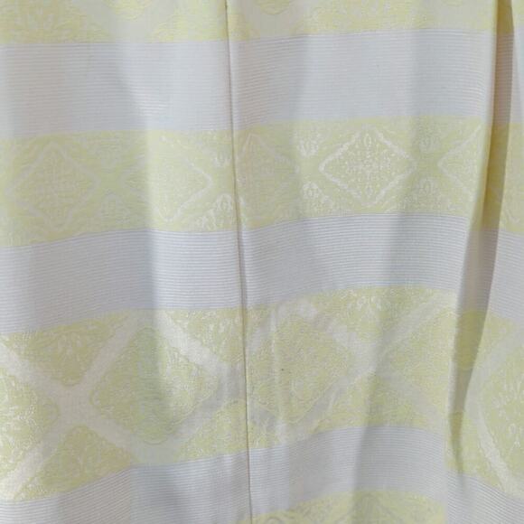 Maggy London Women Yellow Cocktail Dress Pleated Pearl Neck Size 12 - Picture 9 of 12